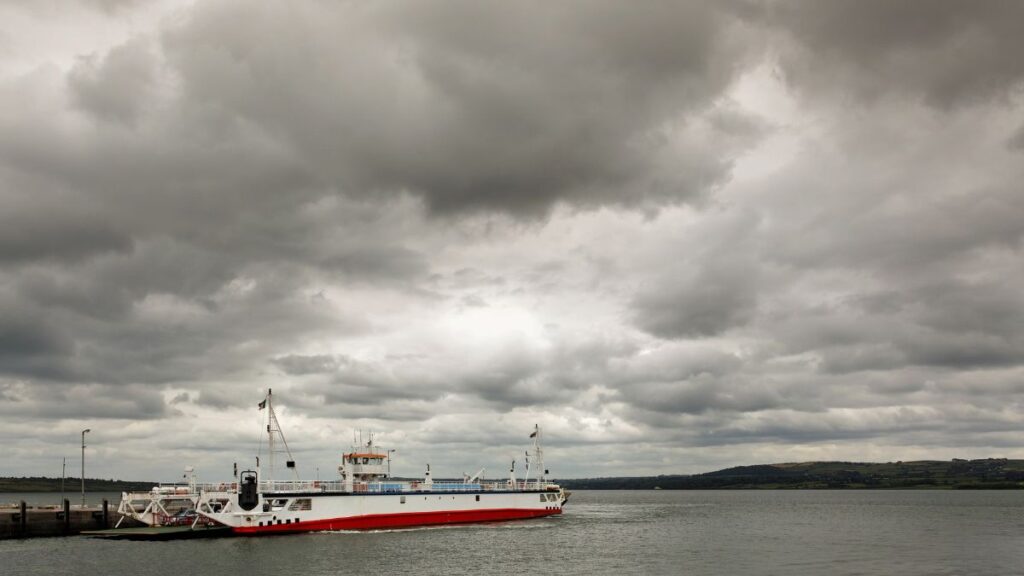 a ferry on a river