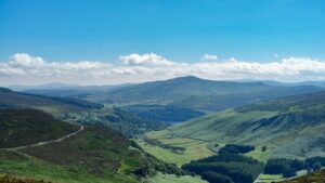 Lush green mountain range