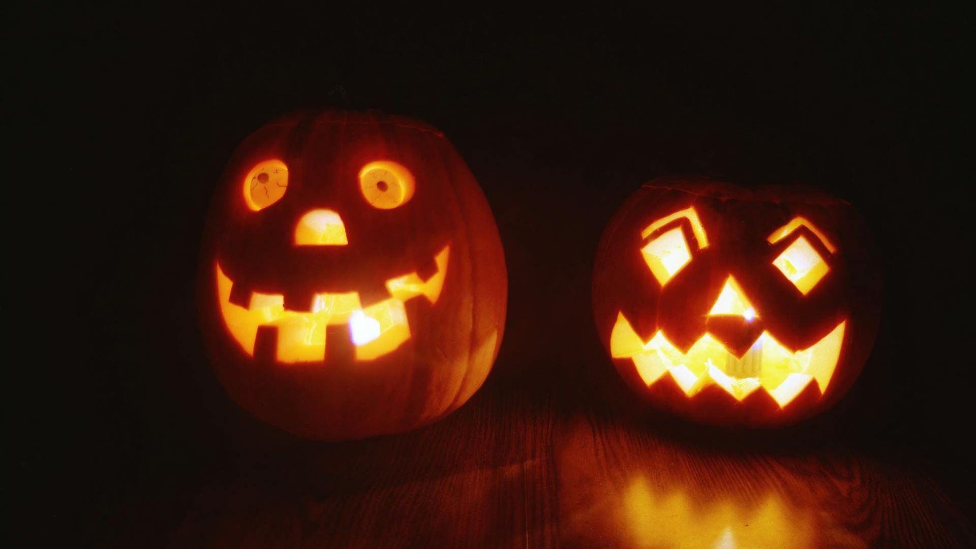 Carved Halloween Pumpkins with Illumination Inside