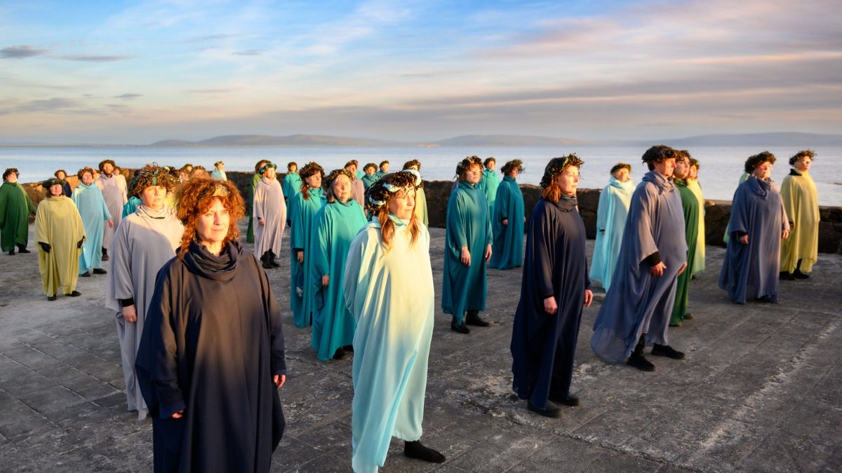 Galway Theatre Festival, performers at beach