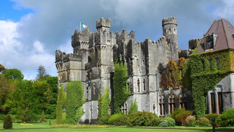 A rear shot of the oldest part of Ashford Castle