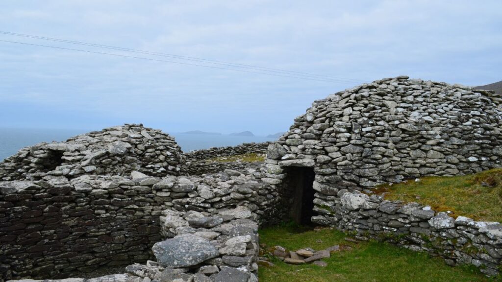 The Beehive Huts on the Slead Head Drive, Dingle Peninsula, Ireland.