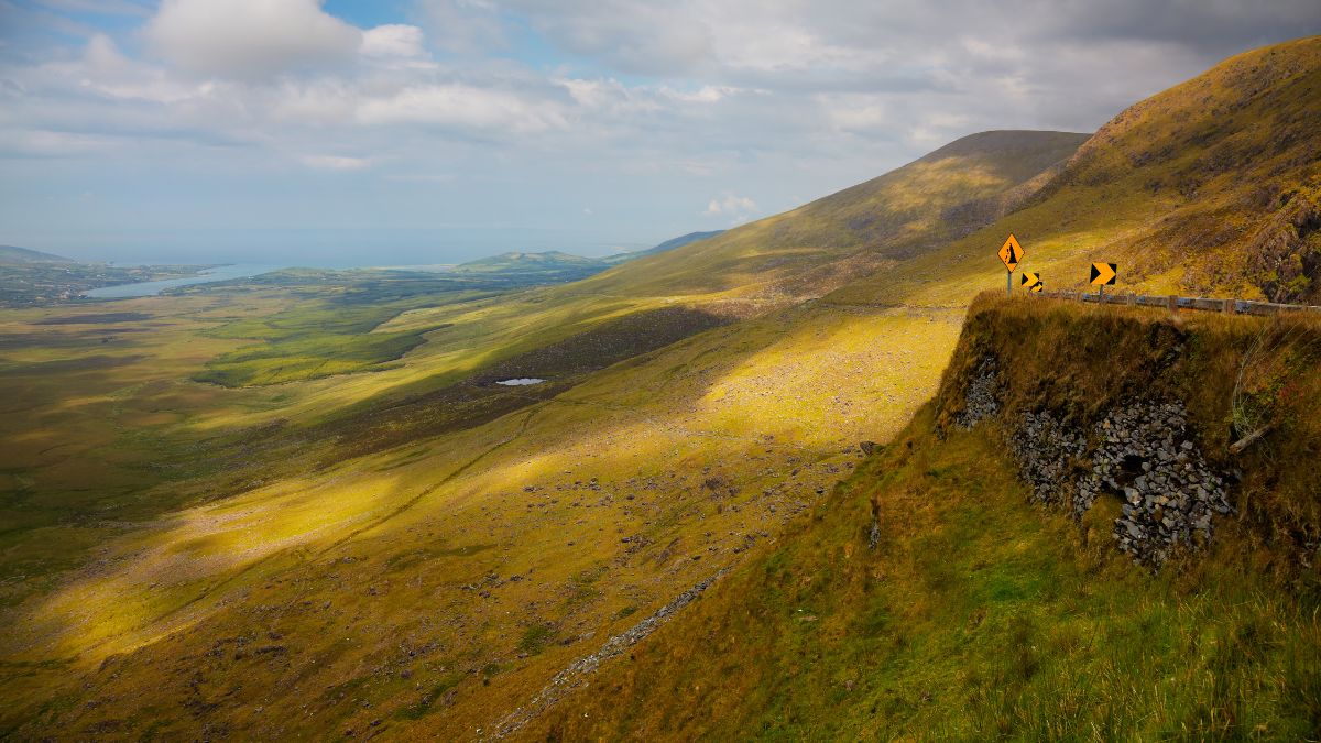 Landscape at the Conor Pass, Dingle Peninsula, Ireland.