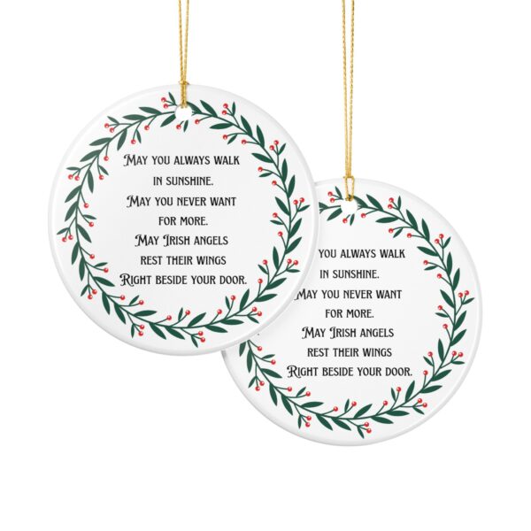 May You Walk in Sunshine Ceramic Christmas Ornament - Image 2