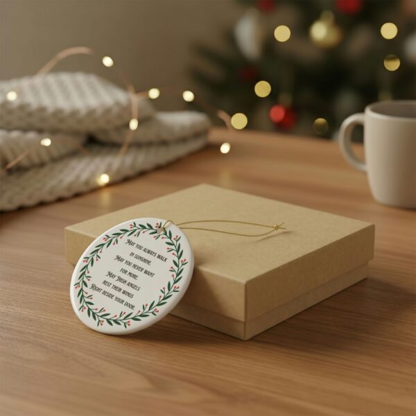 May You Walk in Sunshine Ceramic Christmas Ornament - Image 3